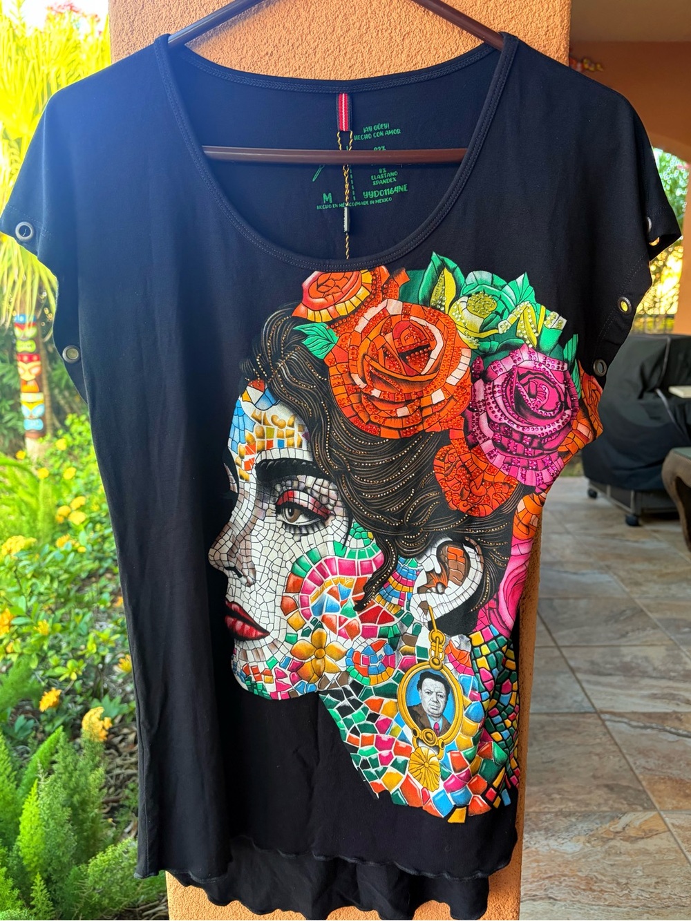 NWT AY GUEY! 🩷GoRgEoUS🩷 Artsy Beads Sequins Black Top SZ M Mexican Boutique